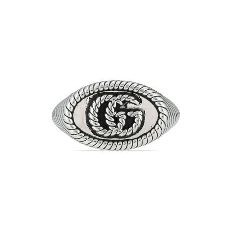 anello gucci due g|Anello Double G Marmont in argento in Argento .